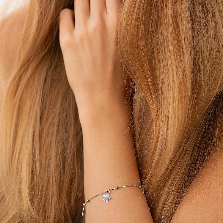 Серебряный браслет со звездочками 141361 от ювелирного магазина Оникс - 3