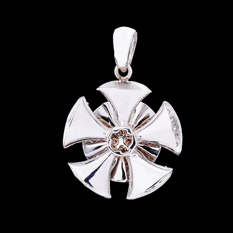 Золотая подвеска "Цветочек" с фианитами п02211 от ювелирного магазина Оникс - 2