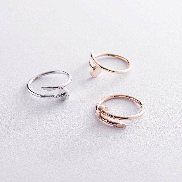 Кольцо "Гвоздь" в желтом золоте к06965 от ювелирного магазина Оникс - 11