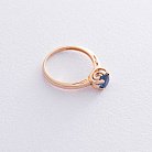 Золотое кольцо с сапфиром и фианитами 11832 от ювелирного магазина Оникс