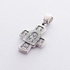 Срібний хрест «Господь Вседержитель. Іверська ікона Божої Матері » 13354 от ювелирного магазина Оникс - 1