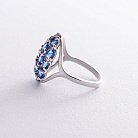 Серебряное кольцо с синими фианитами 172 от ювелирного магазина Оникс - 1