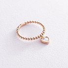 Шариковое золотое кольцо "Сердечко" с перламутром к07203 от ювелирного магазина Оникс