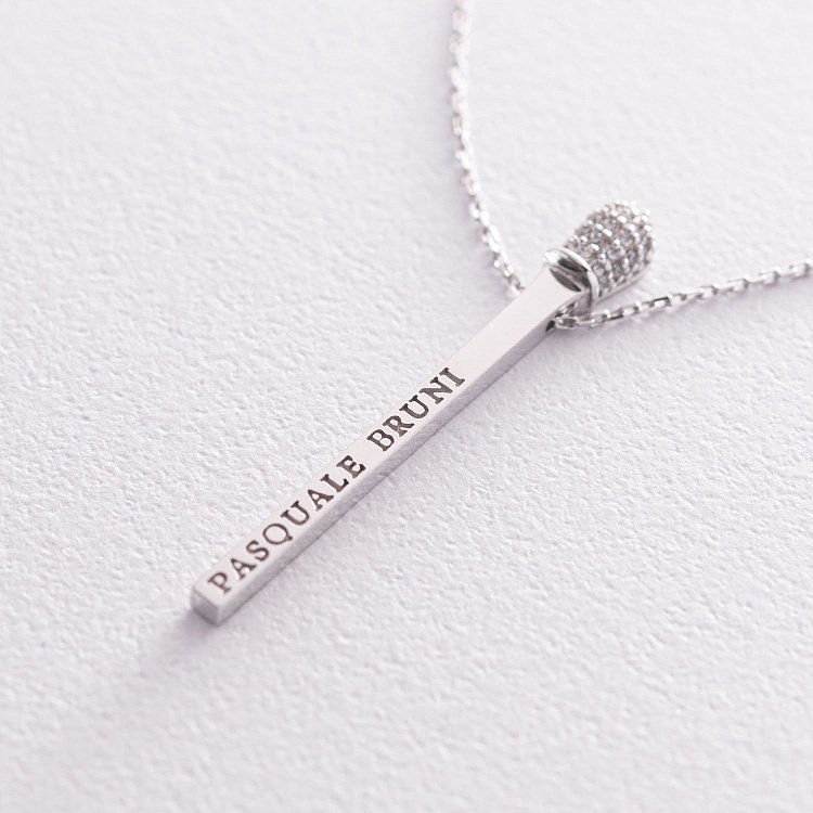 Золотое колье "Спичка" (фианит) кол01482 от ювелирного магазина Оникс - 2