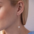 Золоті сережки - протяжки з перлами 580035 от ювелирного магазина Оникс - 1