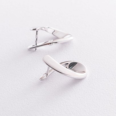 Серьги "Капельки" в белом золоте с07385 №3