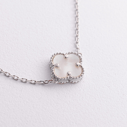 Срібний браслет "Конюшина" (перламутр) 141827 №2