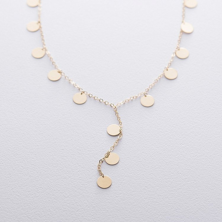 Колье Монетки в желтом золоте кол01553 от ювелирного магазина Оникс