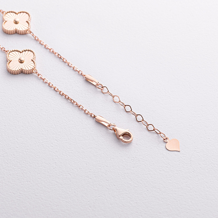 Золотой браслет "Клевер" б05842 от ювелирного магазина Оникс - 2