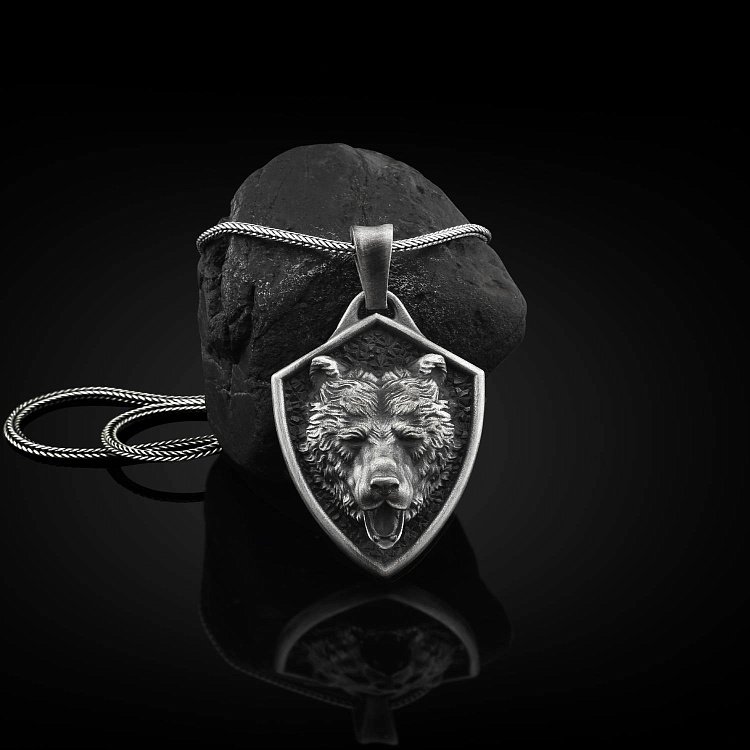 Серебряный кулон "Скандинавский Медведь Гризли" 133194 от ювелирного магазина Оникс