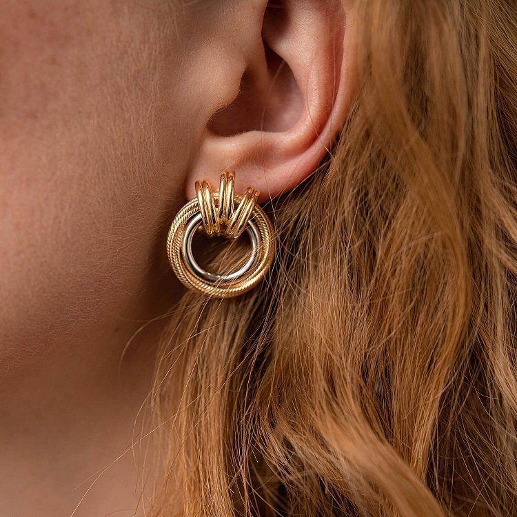 Золоті сережки "Кільця" с06100 від ювелірного магазину Онікс