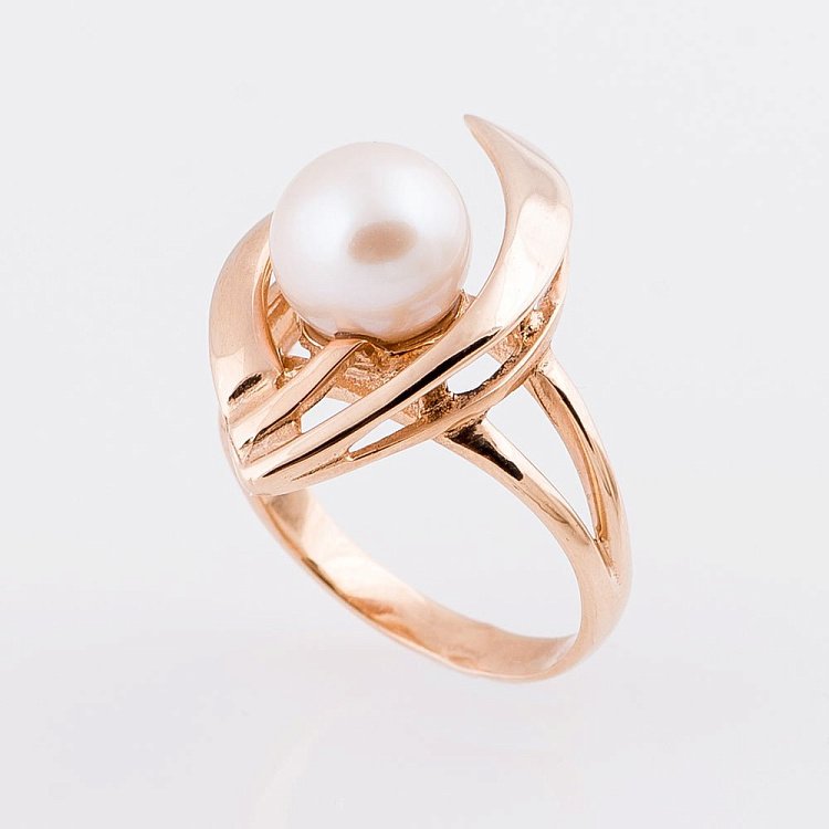 Золота каблучка з культ. прісн. перлами к02190 від ювелірного магазину Онікс - 1