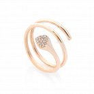 Золотое кольцо "Сердечко" с фианитами к05542 от ювелирного магазина Оникс