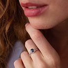 Золотое кольцо с бриллиантами и сапфиром C01297R от ювелирного магазина Оникс - 5