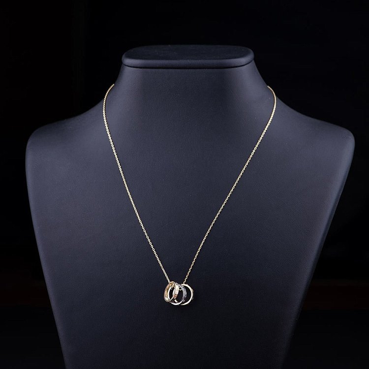 Золотое колье "Обручальные кольца" кол00976 от ювелирного магазина Оникс