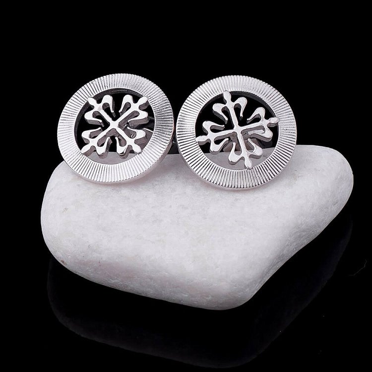 Запонки из белого золота зап00027 от ювелирного магазина Оникс - 5