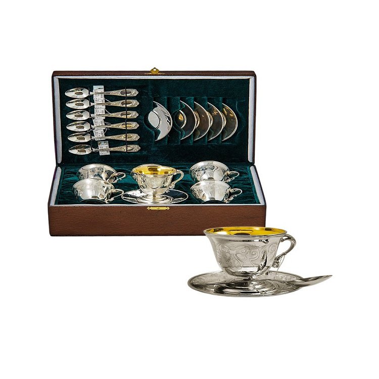 Срібний кавовий набір на 6 персон н73022 від ювелірного магазину Онікс