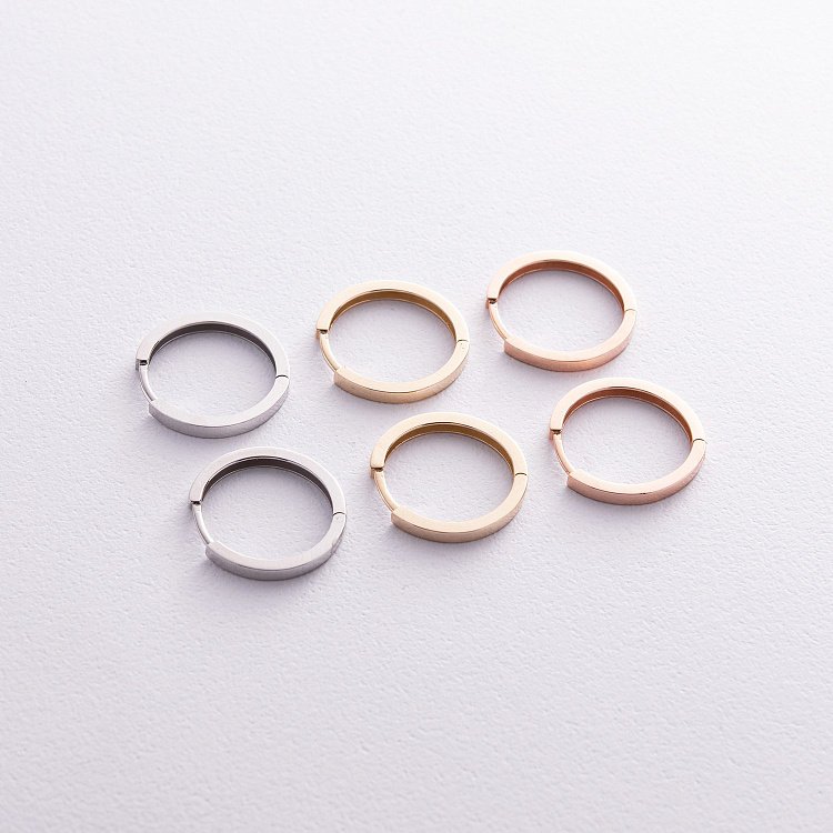 Сережки - кільця в білому золоті с08329 від ювелірного магазину Онікс - 3