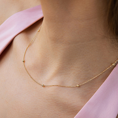 Кольє "Кульки" у жовтому золоті кол02586 №7