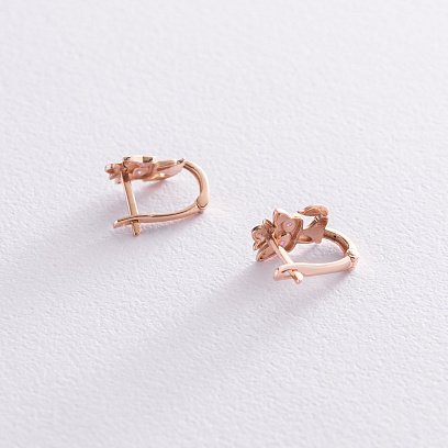 Дитячі золоті сережки "Кошенята" (фіолетові фіаніти) с07549 №4