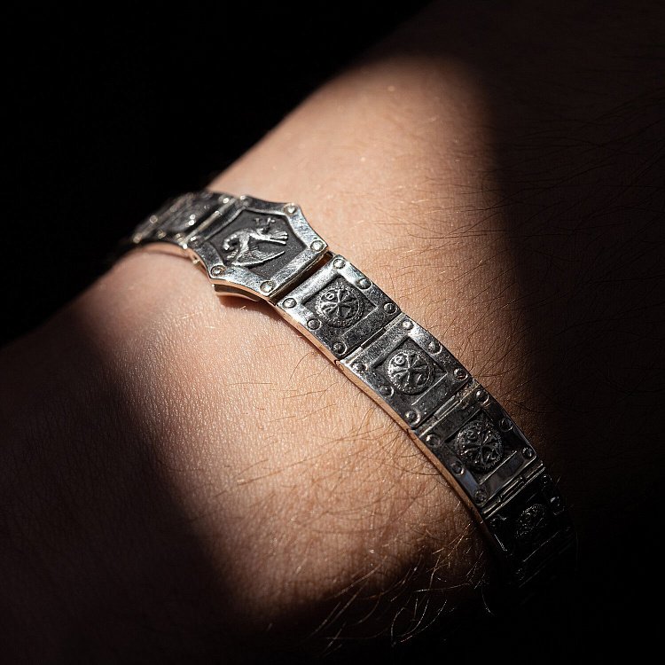 Срібний браслет "Георгій Переможець" 030 від ювелірного магазину Онікс - 8