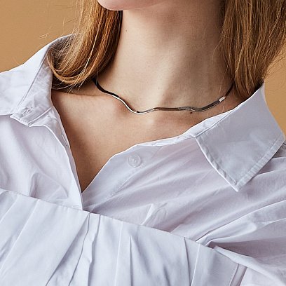 Серебряное колье "Наоми" (снейк) 15145 №7