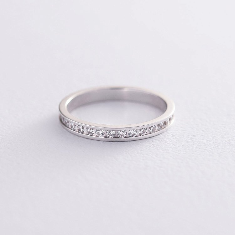 Золота каблучка з фіанітами к02953 від ювелірного магазину Онікс