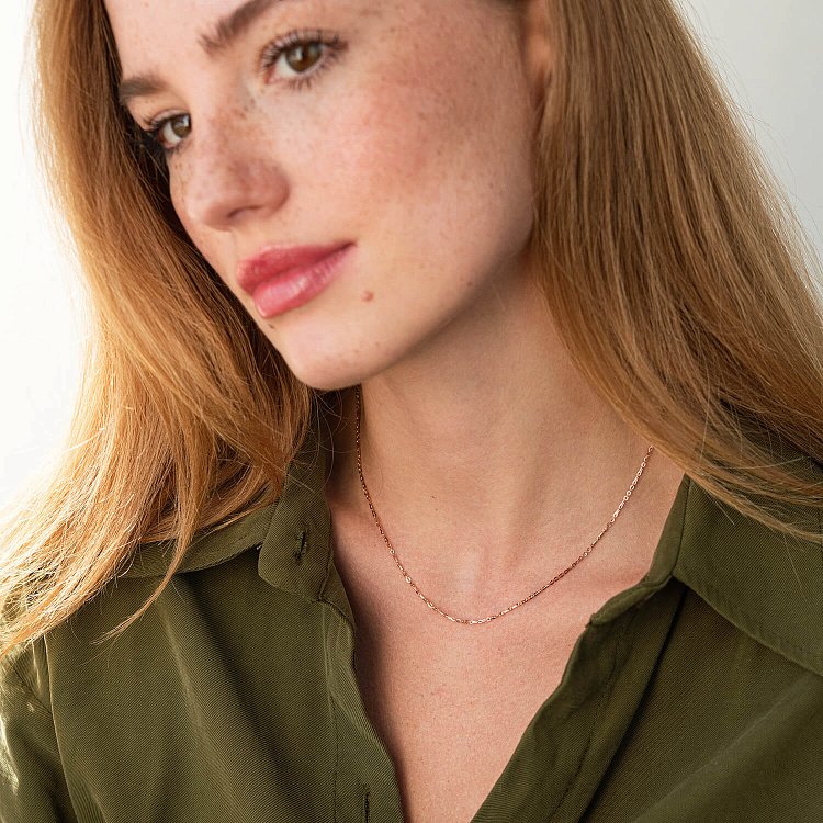 Кольє - ланцюжок у червоному золоті ц00397 від ювелірного магазину Онікс - 1