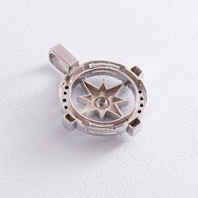 Серебряный кулон "Роза ветров" (фианиты) п2508р №3