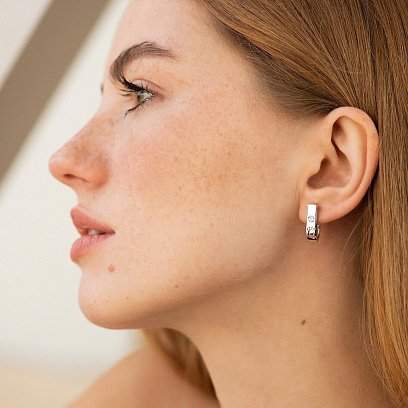 Золоті сережки "Ніжки немовляти" (фіаніти) с08647 №2