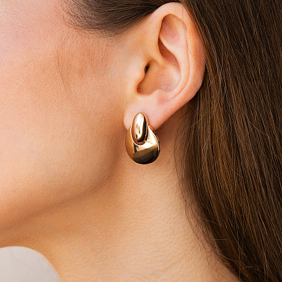 Серьги "Glow" в красном золоте с09625