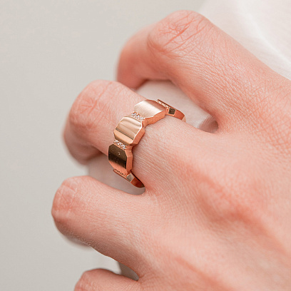 Кольцо "Claudia" в красном золоте (фианиты) к08243 №2