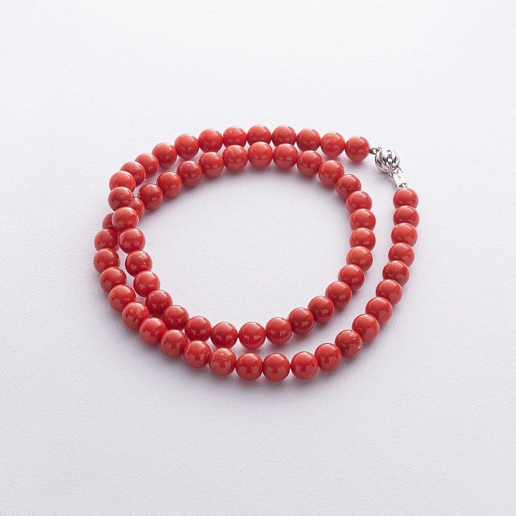 Бусы из коралла (золотая застежка) бус016к от ювелирного магазина Оникс - 4