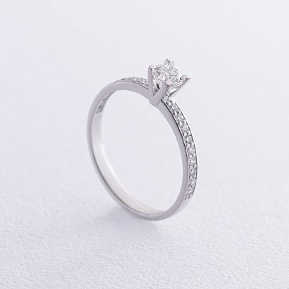 Помолвочное кольцо с бриллиантами (белое золото) 224871121