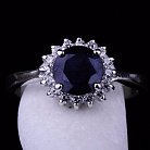 Женское кольцо (сапфир, фианиты) 111460 от ювелирного магазина Оникс