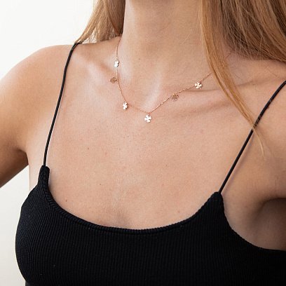 Колье "Клевер" в красном золоте кол02084 №4