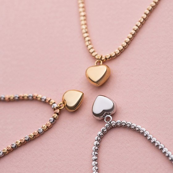 Золотое колье "Сердечко" кол01144 №5