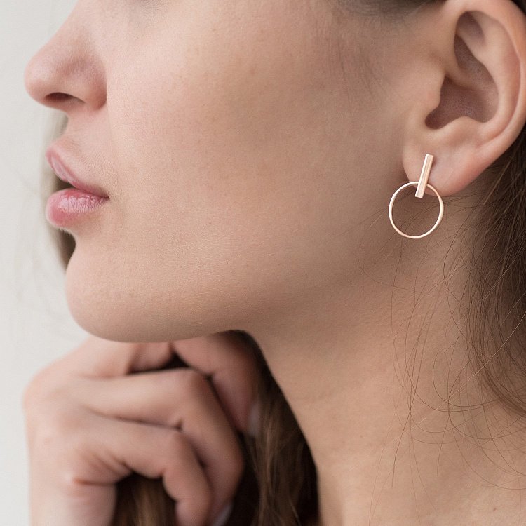 Золоті сережки - пусети "Впевненість" с06681 від ювелірного магазину Онікс - 3