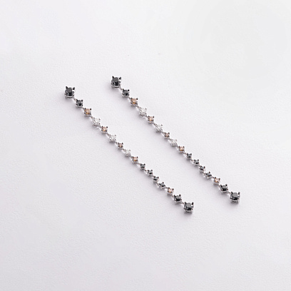 Золотые серьги с бриллиантами сб0101ca №12