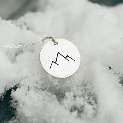 Серебряный кулон "Горы" 132724гр №3