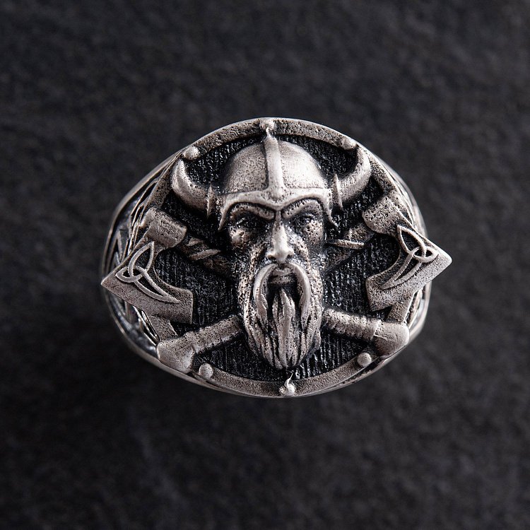 Чоловічий срібний перстень "Вікінг" 422 від ювелірного магазину Онікс - 5