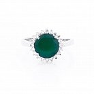 Серебряное кольцо (хризопраз, фианиты) 111554 от ювелирного магазина Оникс - 2