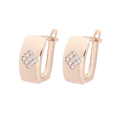 Золотые серьги с фианитами с05671