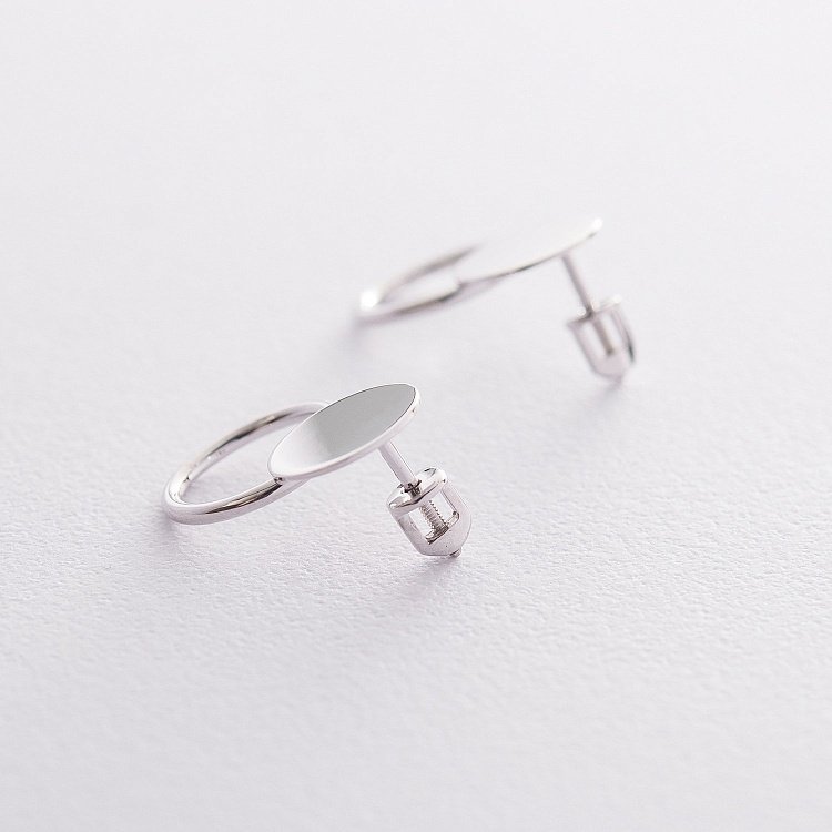 Золотые серьги-пусеты "Кружочки" с06687 от ювелирного магазина Оникс - 4