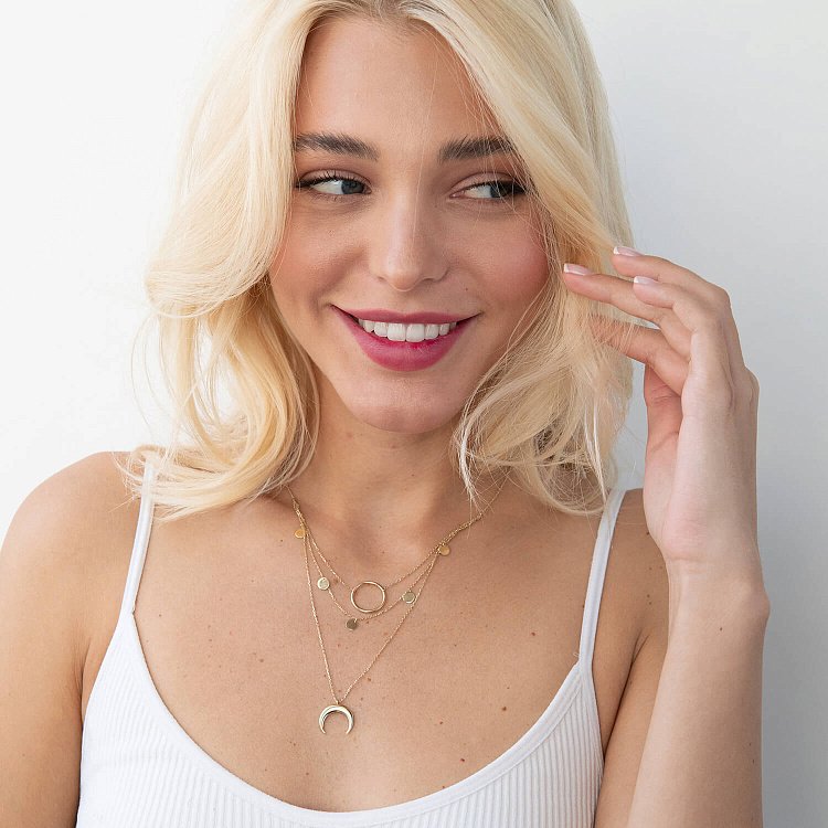 Кольє "Німфа" в жовтому золоті кол01929 від ювелірного магазину Онікс - 4