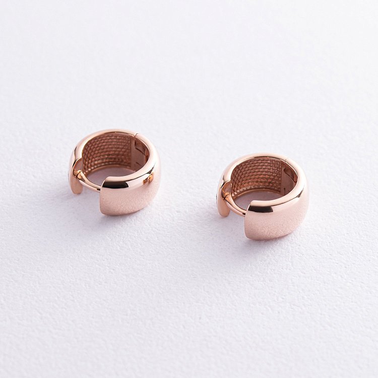 Сережки - кільця в червоному золоті с07060 від ювелірного магазину Онікс - 2