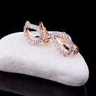 Серьги из золота с фианитами с01220 от ювелирного магазина Оникс - 1