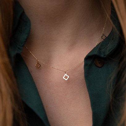 Колье "Клевера" в желтом золоте кол02170 №4