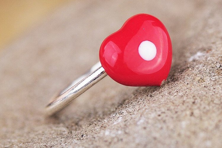 Кольцо детское "Сердечко" (эмаль) 11685serd от ювелирного магазина Оникс - 2