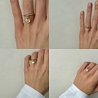 Золотое кольцо "Сердце" (фианиты) к04844 от ювелирного магазина Оникс - 4